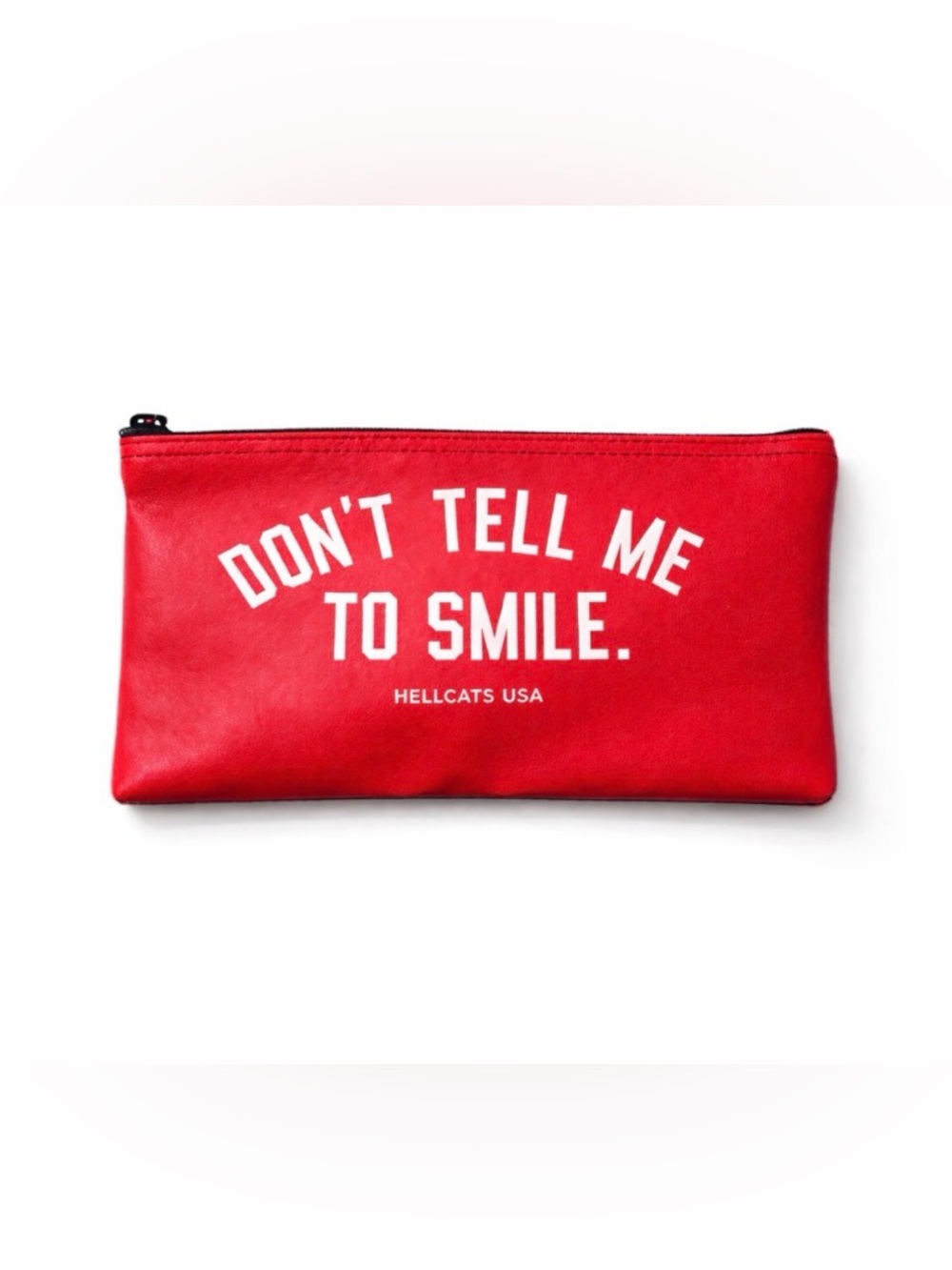 Hellcats USA Red Statement Zip Pouch “Don’t Tell Me to Smile”